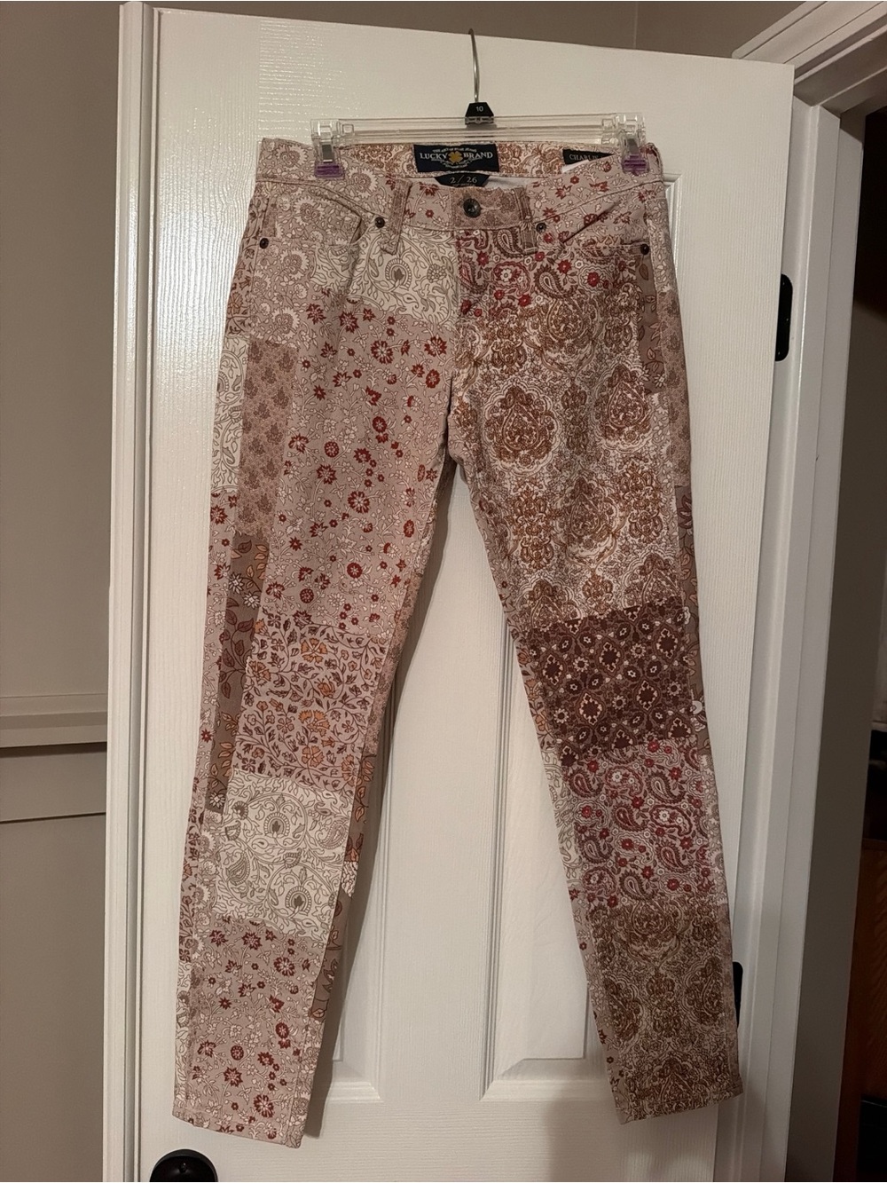 Lucky Brand Women’s Patchwork Paisley Skinny Jeans - Beige Brown Multi
